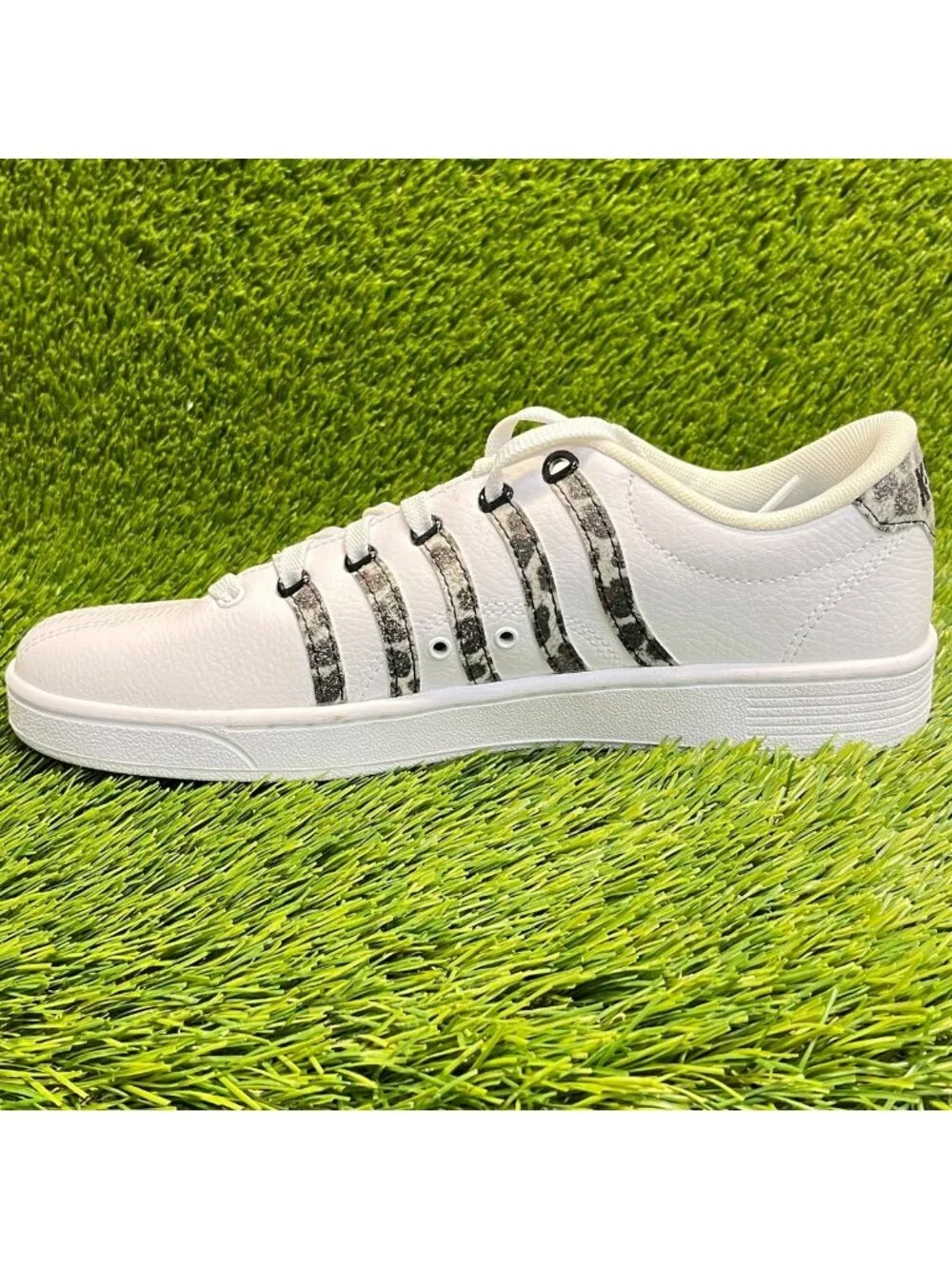 K-Swiss Court Pro II Leopard Womens Size 9 White Black Athletic Shoes Sneakers